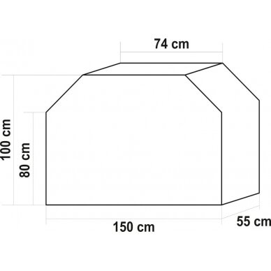 Uždangalas griliams | atspari Oksfordo medžiaga | poliuretanas | 150 X 55 X 100 cm (99762) 2