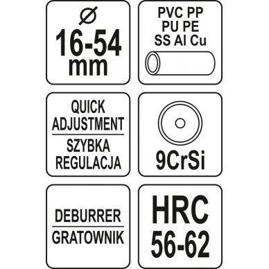 Vamzdelių pjoviklis | greitas reguliavimas | 16-54 mm (YT-22344) 4