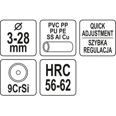 Vamzdelių pjoviklis | mini | Ø 3 - 28 mm (YT-22341) 3