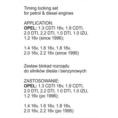 Variklio fiksavimo įrankių rinkinys | Opel | Benzinas/Dyzelis | 29 vnt. (YT-06007) 5