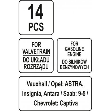 Variklio fiksavimo įrankių rinkinys | Opel / Saab / Chevrolet (YT-06027) 5