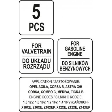 Variklio fiksavimo įrankių rinkinys | Opel (YT-06002) 4