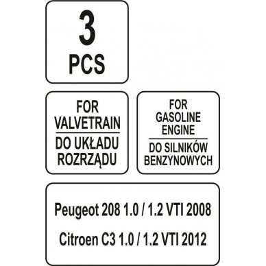 Variklio fiksavimo įrankių rinkinys | Peugeot / Citroen | Benzinas 1,0 - 1,2 VTi (YT-06023) 4