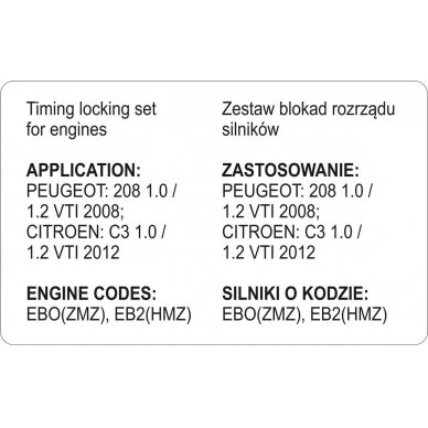 Variklio fiksavimo įrankių rinkinys | Peugeot / Citroen | Benzinas 1,0 - 1,2 VTi (YT-06023) 5