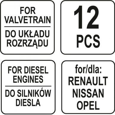 Variklio fiksavimo įrankių rinkinys | Renault / Nissan / Opel (YT-06006) 4