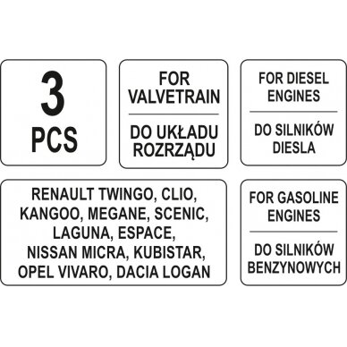 Variklio fiksavimo rinkinys | Renault 1,4 1,6 1,8 2,0 16V (YT-06014) 4