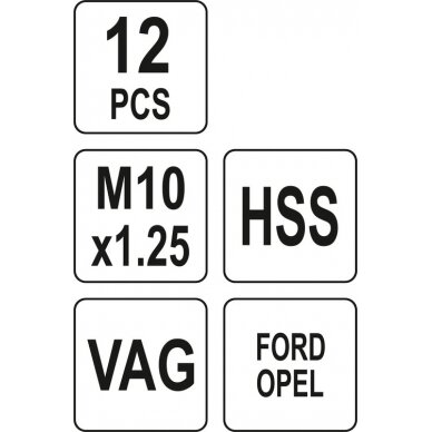 Vidinio sriegio kreipiamųjų varžtų rem. komplektas | VAG, Ford, Opel stabdžiams (YT-17588) 4