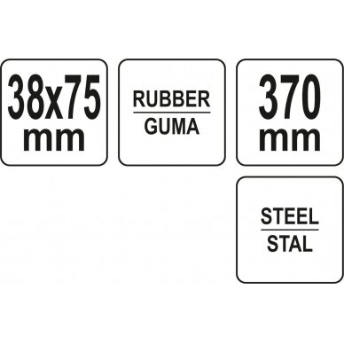 Volelis guminis | klijuojamiems paviršiams spausti | J tipo plieninė rankena (YT-44151) 3