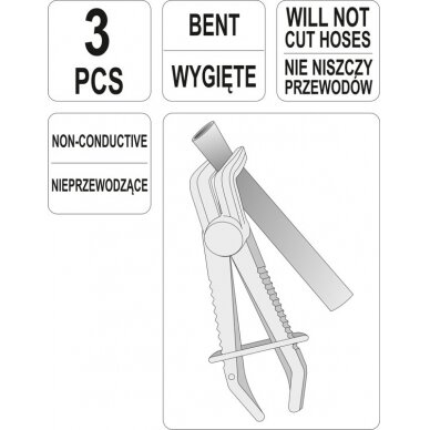 Žarnų užspaudimo replės lenktos | 90° kampas | 155-220 mm | 3 vnt. (YT-08403) 4